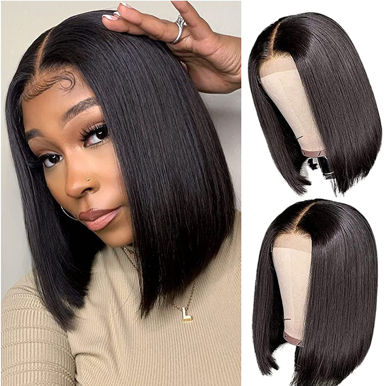 Stema T Part Lace Straight Bob Wig